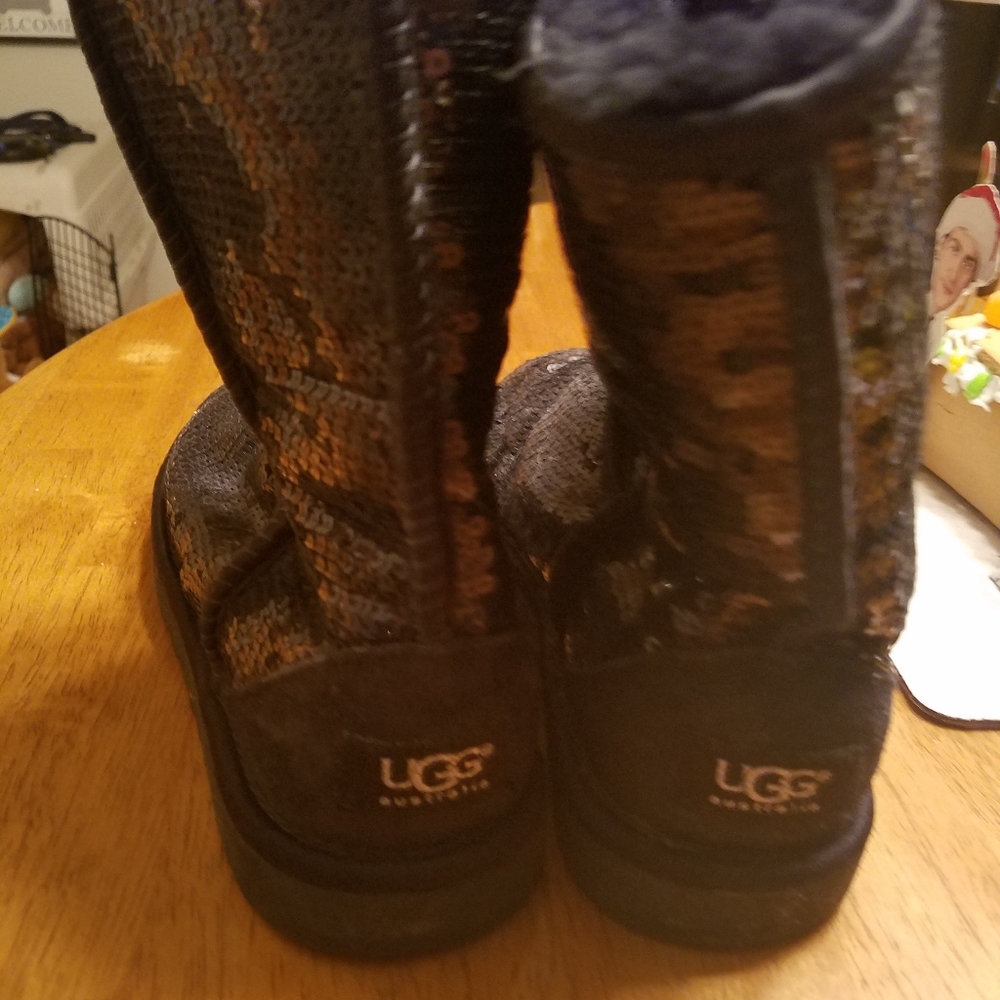 UGG black sparkly boots